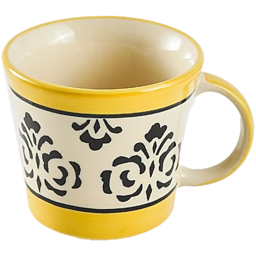 Earth Teacup Set - Handcrafted Ceramic, Bumblebee Yellow, 180 ml (Set of 6) - Image 6