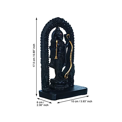 eCraftIndia Shri Ram StatueAyodhya Ram Lalla Murti Statue- Black & Golden Polyresin, Handcrafted, 1 pc - Image 4