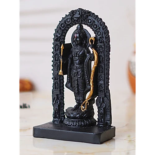 eCraftIndia Shri Ram StatueAyodhya Ram Lalla Murti Statue- Black & Golden Polyresin, Handcrafted, 1 pc - Image 3
