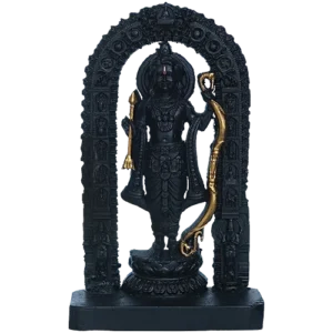 eCraftIndia Shri Ram StatueAyodhya Ram Lalla Murti Statue- Black & Golden Polyresin, Handcrafted, 1 pc