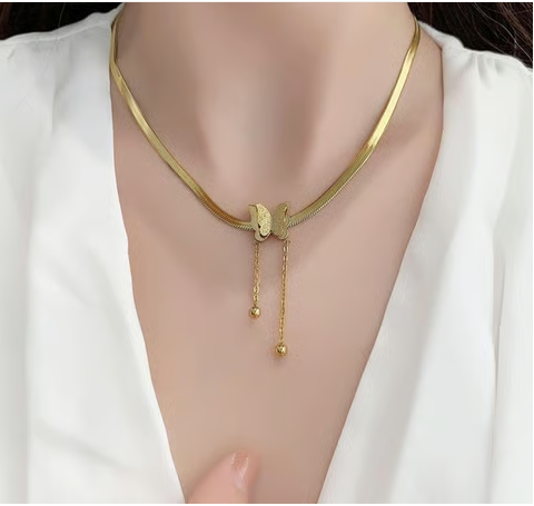 Designs & You Gold Plated Butterfly Pendant (Golden) - Image 2