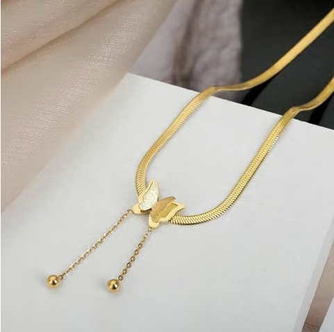 Designs & You Gold Plated Butterfly Pendant (Golden) - Image 5