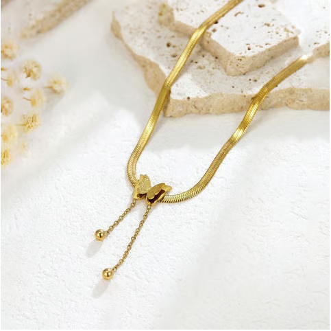 Designs & You Gold Plated Butterfly Pendant (Golden) - Image 6