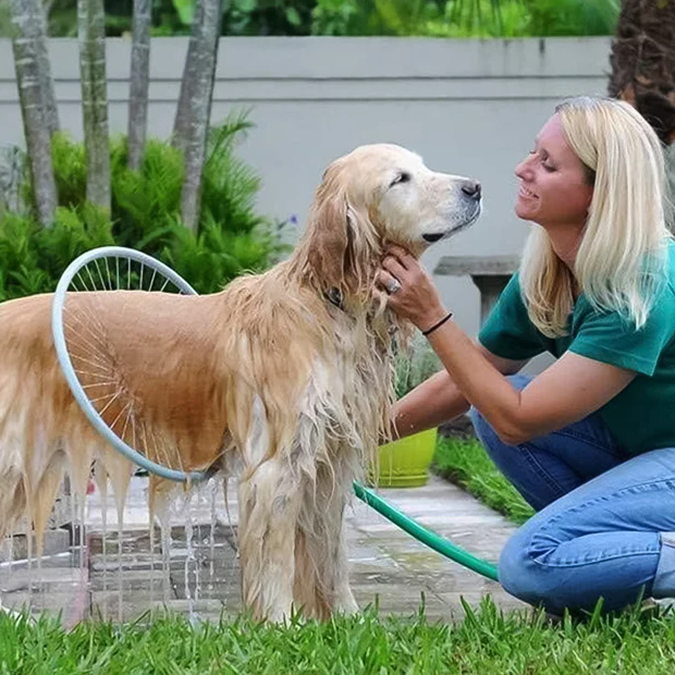 Pet Shower Sprayer, Cat Dog Grooming Bath Massager, With Microfiber Glove (1 Set) - Image 3