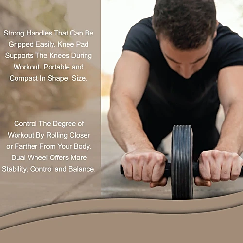 Elan AB Wheel AA Roller - Assorted Colour, Core Training, Craver Fitness Workout, 1 pc - Image 4