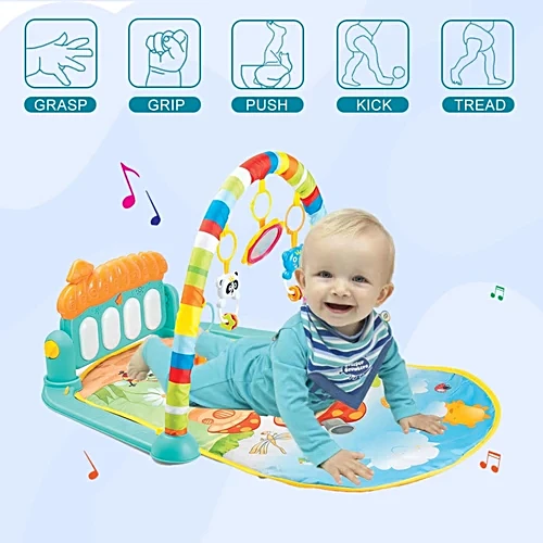 Baby Play Gym & Mat - For Babies, With Hanging Toys, Rattles, Lights & Musical Keyboard, Piano, 1 pc - Image 5