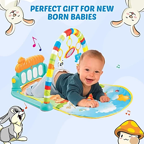 Baby Play Gym & Mat - For Babies, With Hanging Toys, Rattles, Lights & Musical Keyboard, Piano, 1 pc - Image 7