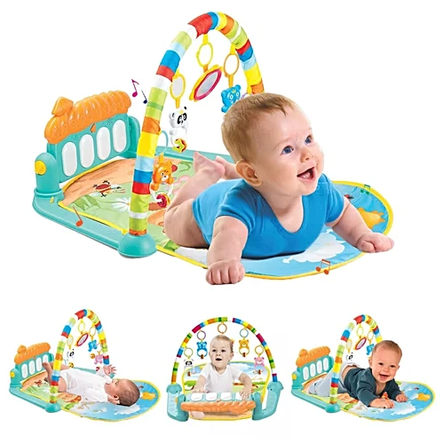 Baby Play Gym & Mat - For Babies, With Hanging Toys, Rattles, Lights & Musical Keyboard, Piano, 1 pc