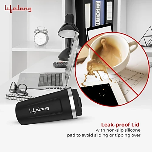 Lifelong Vacuum Insulated Travel Coffee Mug - Temperature Display, 8 Hours Hot &14 Hours Cold, Black, 500 ml - Image 5