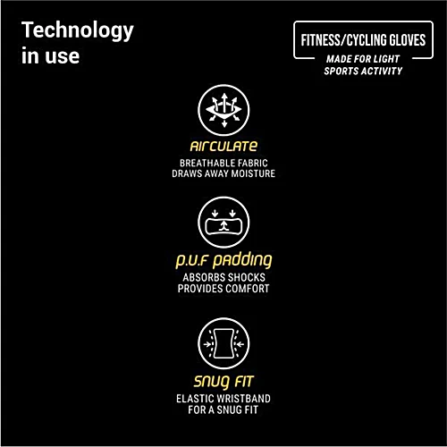 Nivia Crystal 2.0 With Strap Fitness Glove - Blue, Medium, 1 Pair - Image 3