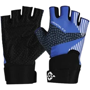 Nivia Crystal 2.0 With Strap Fitness Glove - Blue, Medium, 1 Pair