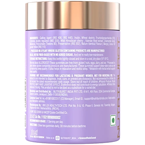 Nutriburst Mango Flavoured Serene Sleep Gummies, 30 pcs - Image 9