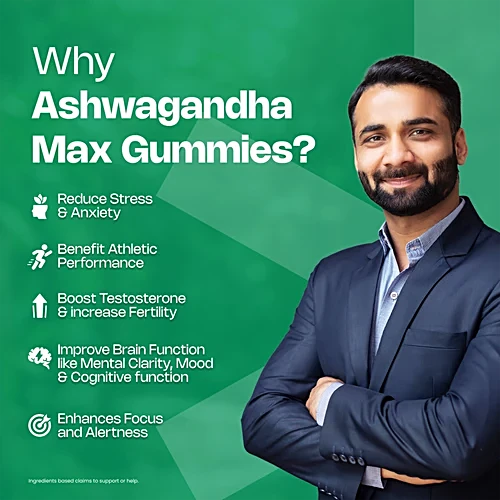 Nutriburst Guava Flavoured Ashwagandha Max Gummies, 30 pcs - Image 7
