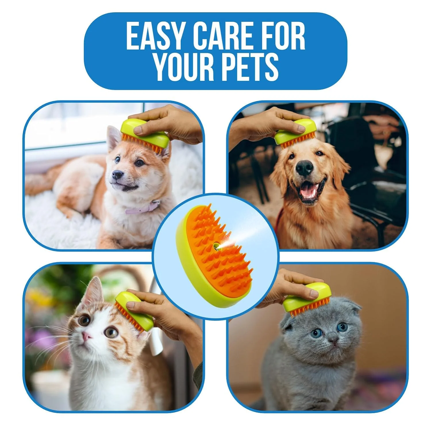 3-in-1 Cat Steamy Brush – Self-Cleaning Pet Grooming & Hair Removal Comb - Image 4