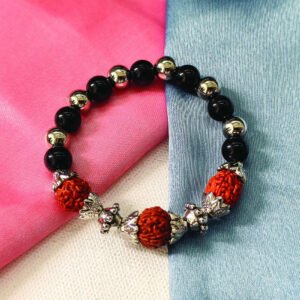 Black Beads And Rudraksha Bracelet