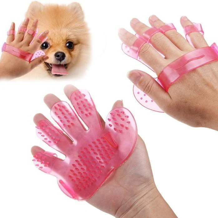 Rubber Pet Cleaning Massaging Grooming Glove Brush (6 Pcs) - Image 7