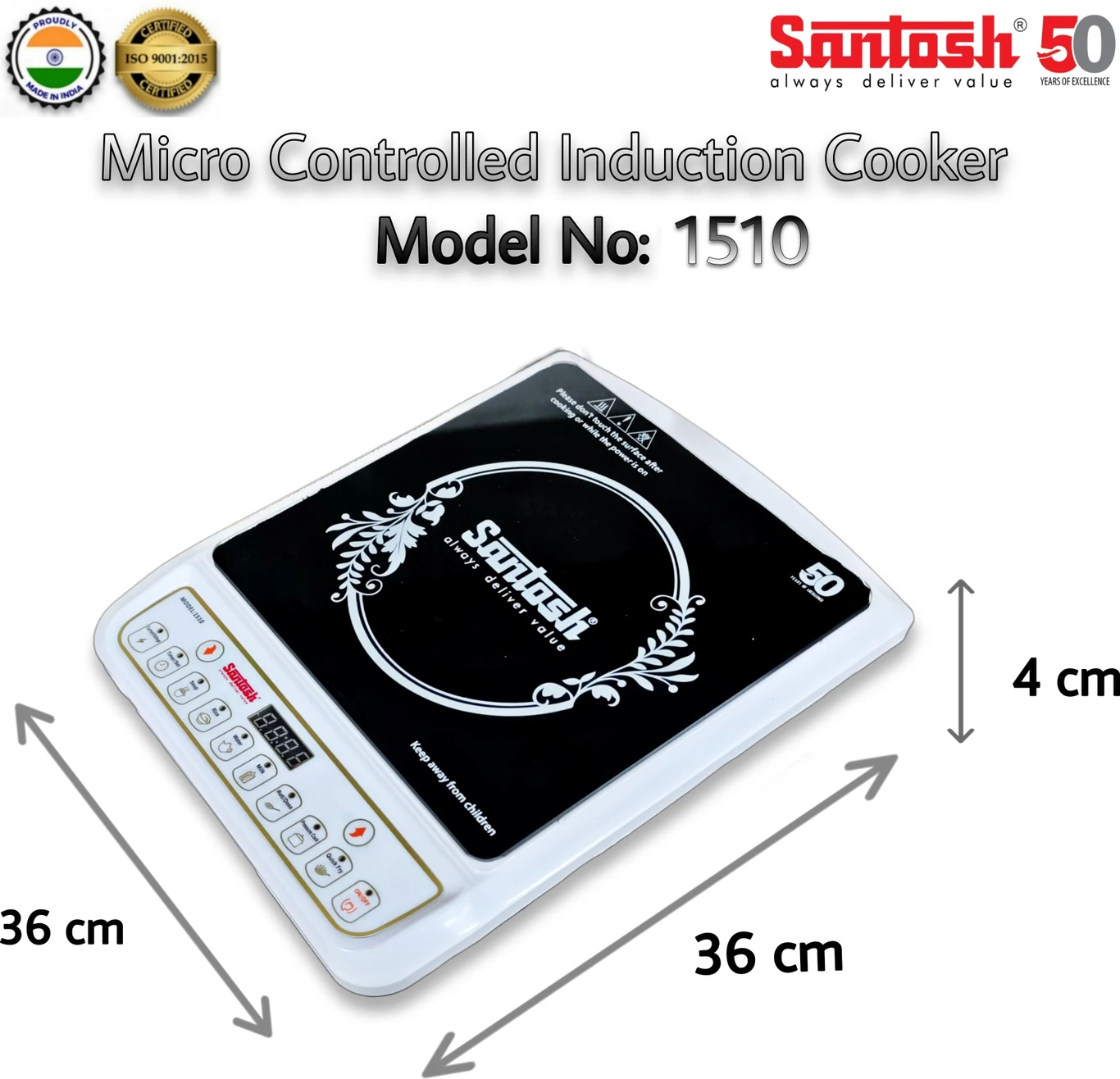 2000 Watt Santosh Induction Cooktop IC 1510-1610, Micro Controlled Button - Image 7